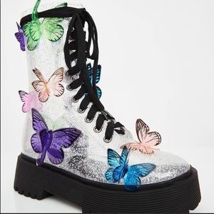 Club Exx Shoes | Club Exx Terrarium Butterfly Boots | Color: Purple/Silver | Size: 6 | Lunadoherty's Closet